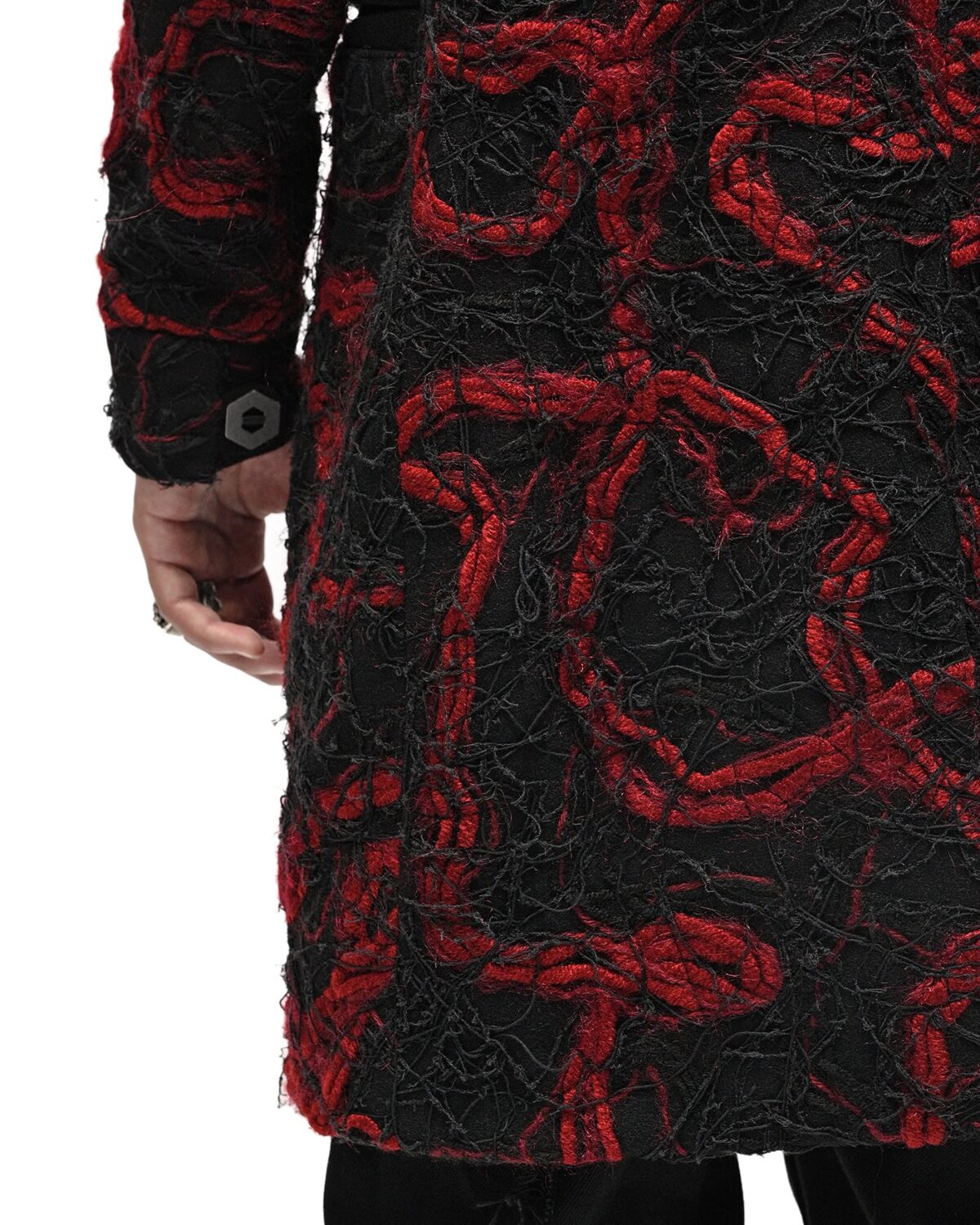 MINOAR - Fiber Bond Magma Coat, Men's black cotton coat with Fiber-Bond texture - 12