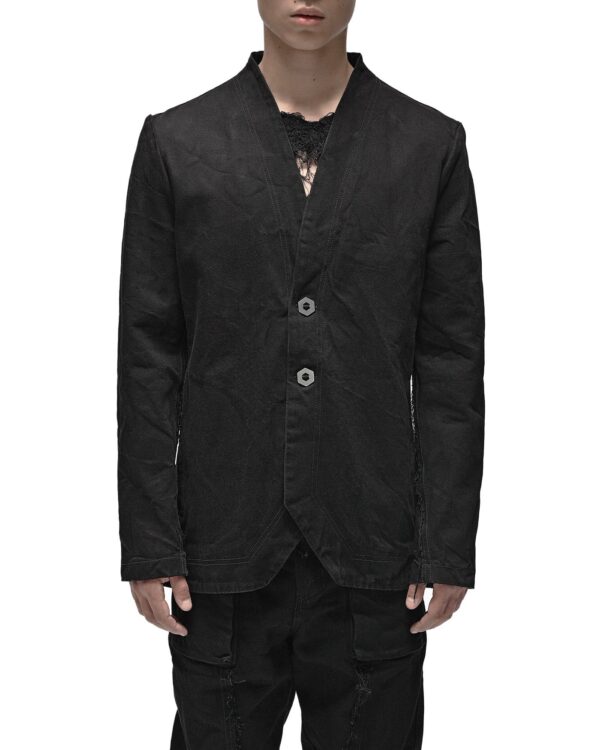MINOAR - Denim Hexa Washed Blazer - 1