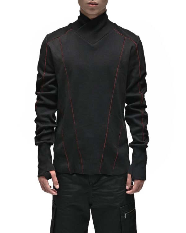 MINOAR - Black Cotton Sleeves, Men's black cotton sleeves with thumb openings - 1