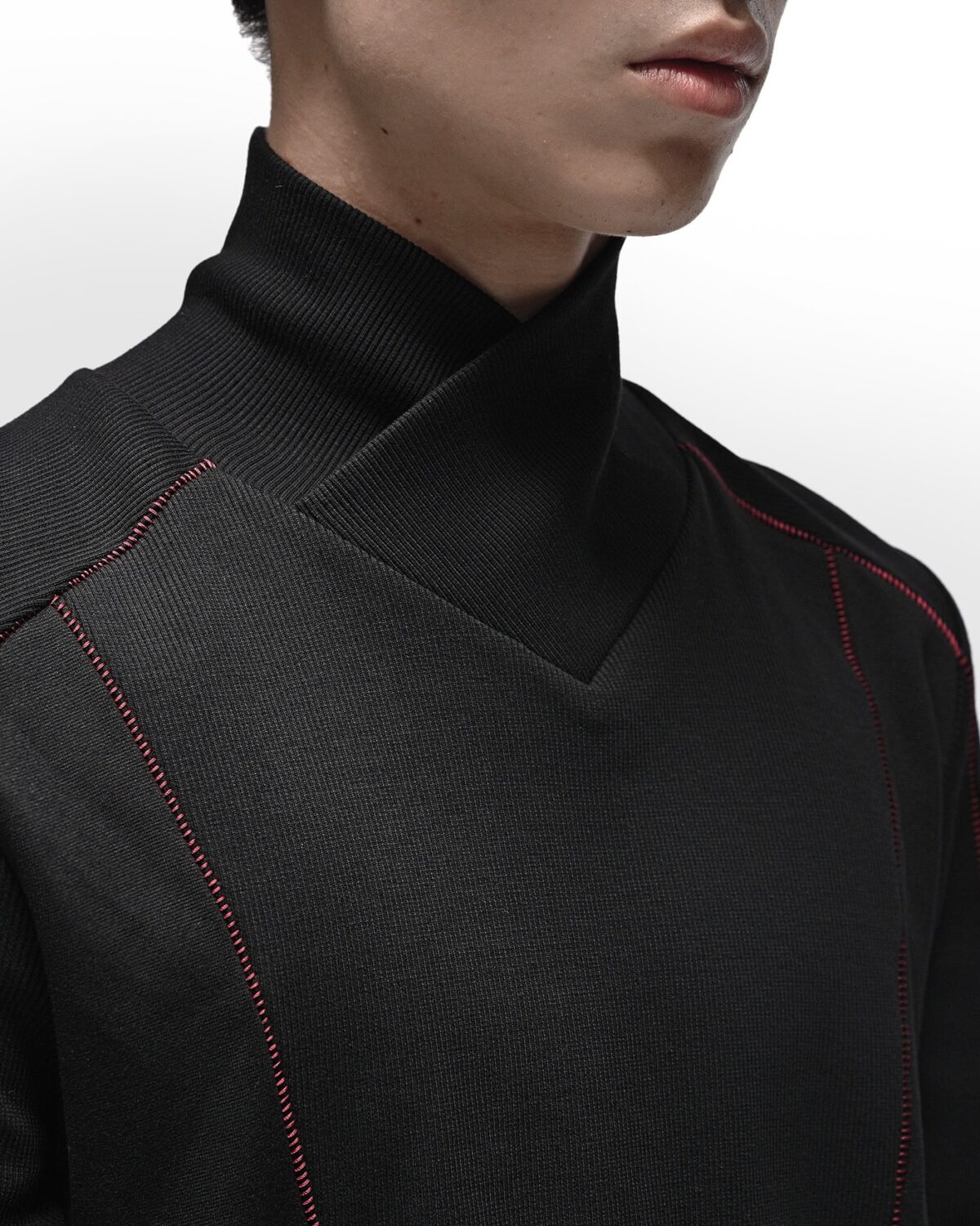 MINOAR - Black Cotton Sleeves, Men's black cotton sleeves with thumb openings - 5