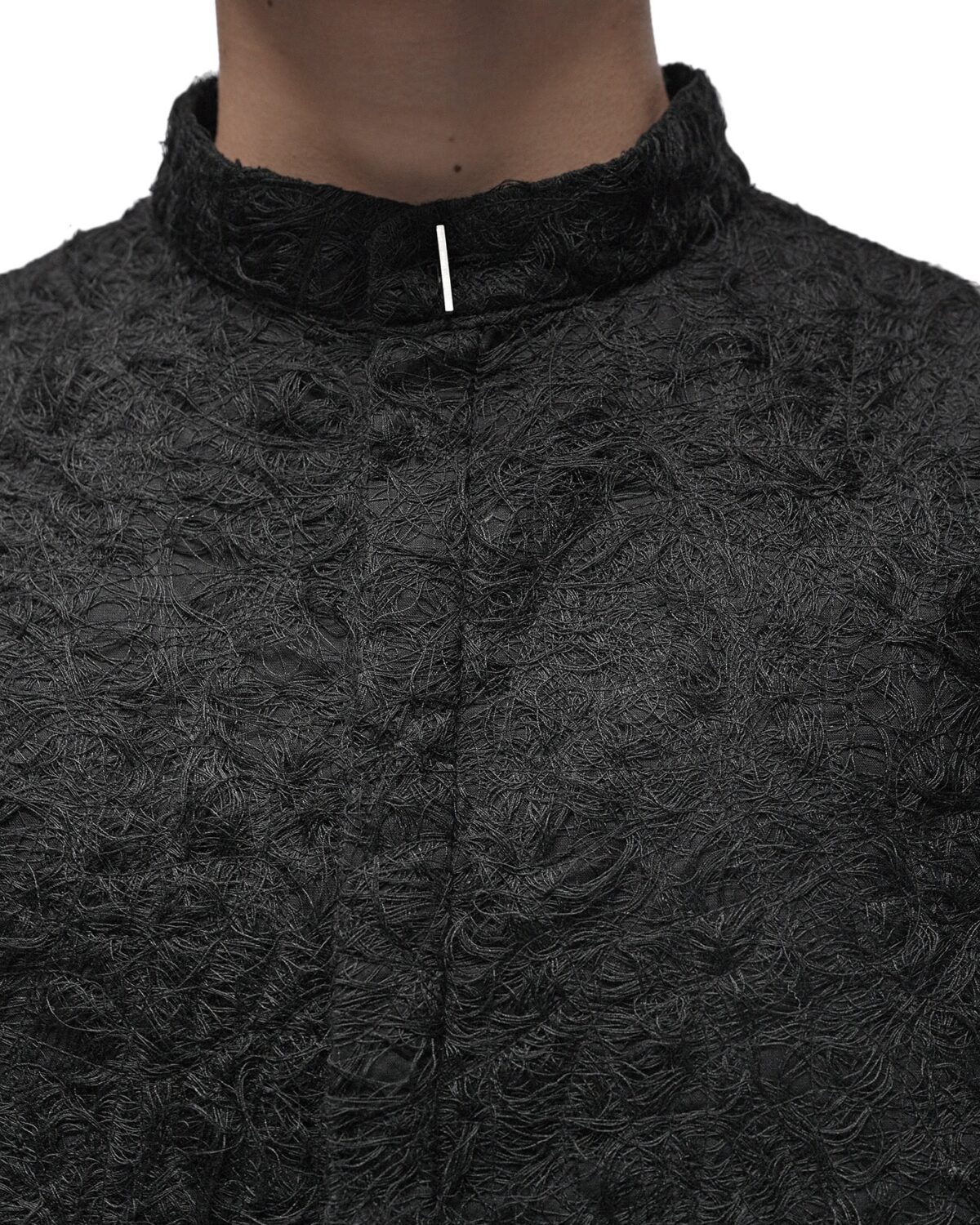 MINOAR - Fiber Bond Magma Standing Shirt, Men's black cotton shirt with Fiber-Bond texture - 10