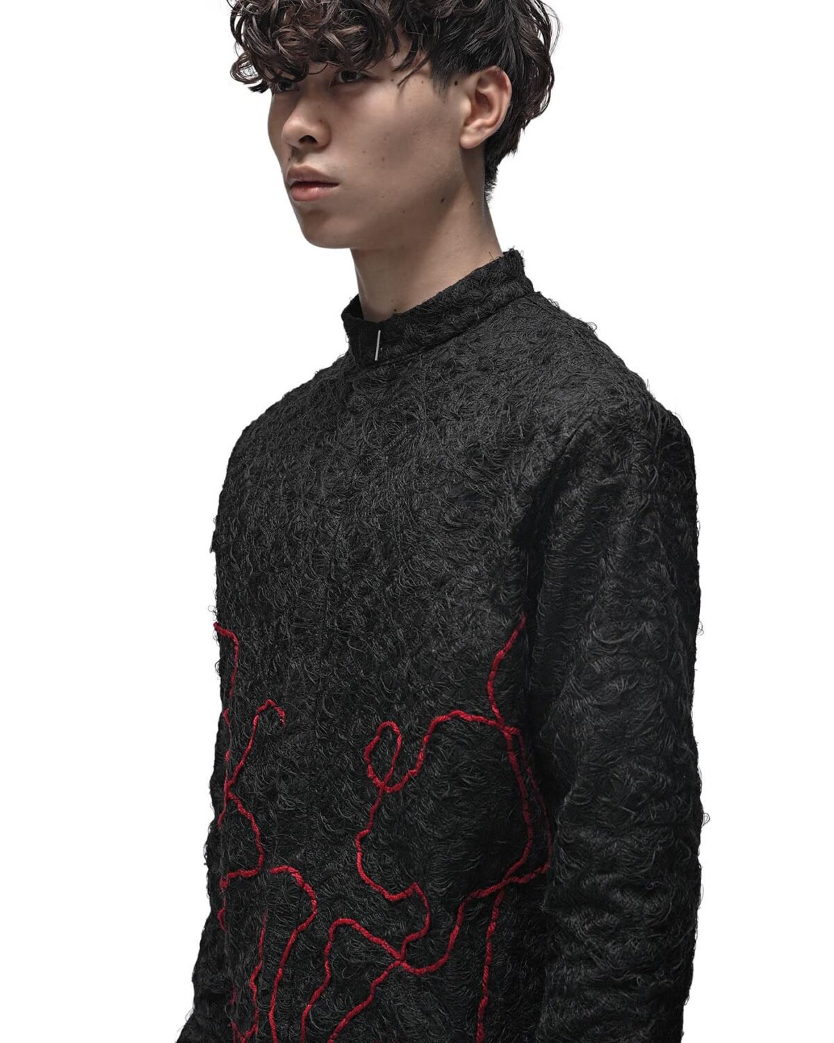 MINOAR - Fiber Bond Magma Standing Shirt, Men's black cotton shirt with Fiber-Bond texture - 7