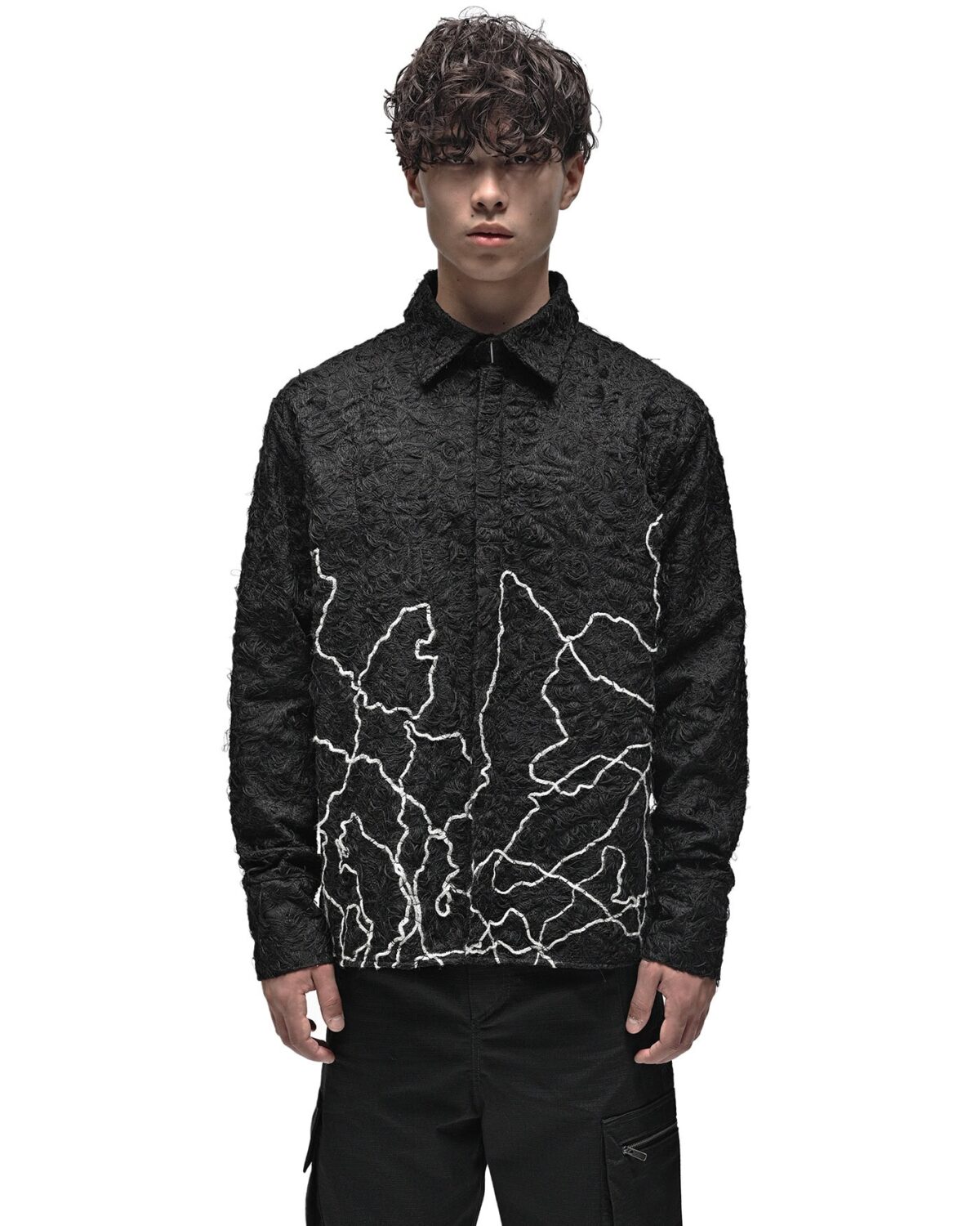 MINOAR - Black Fiber-Bond Cotton Sleeves, Men's black cotton sleeves with Fiber-Bond texture - 3