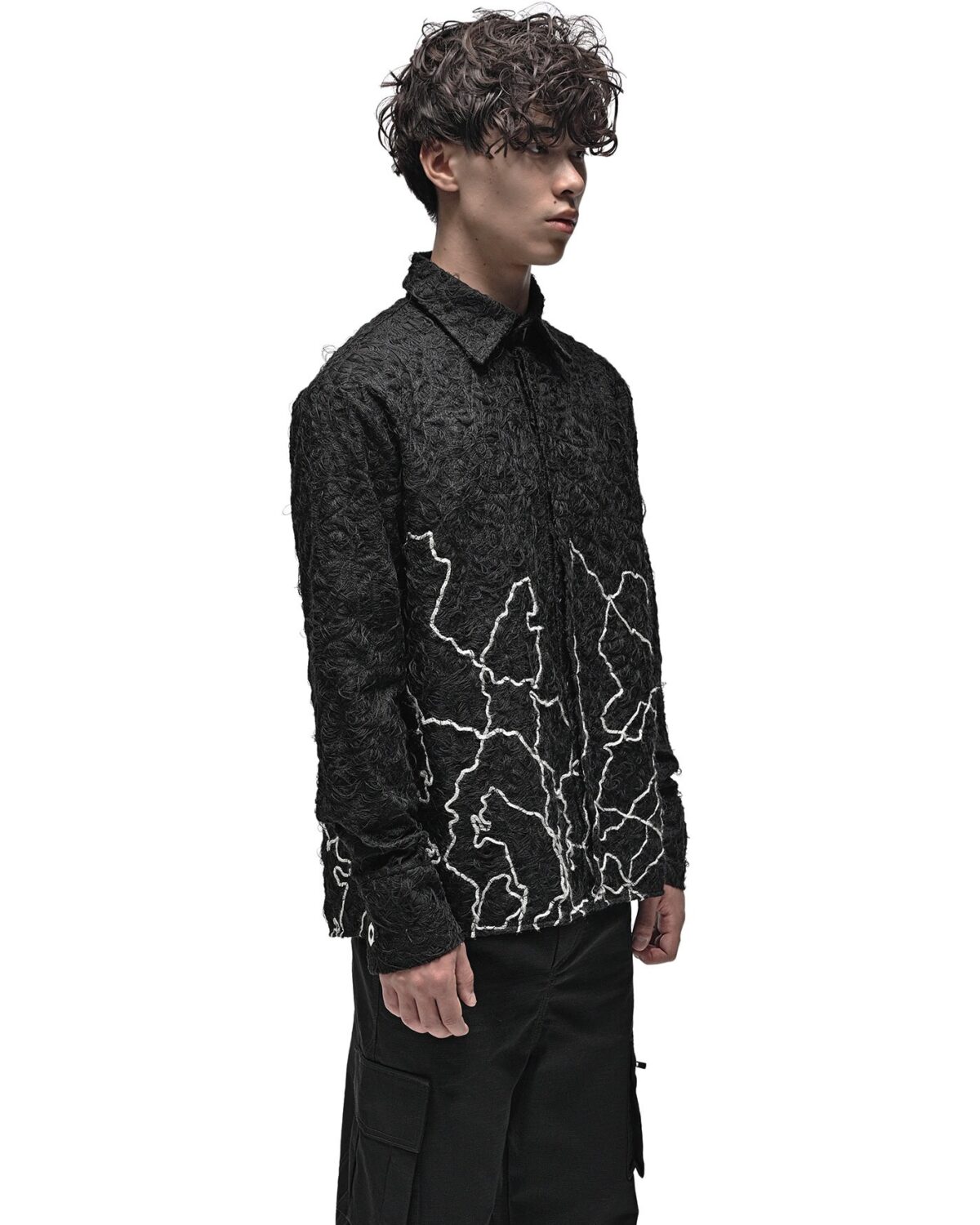 MINOAR - Black Fiber-Bond Cotton Sleeves, Men's black cotton sleeves with Fiber-Bond texture - 4
