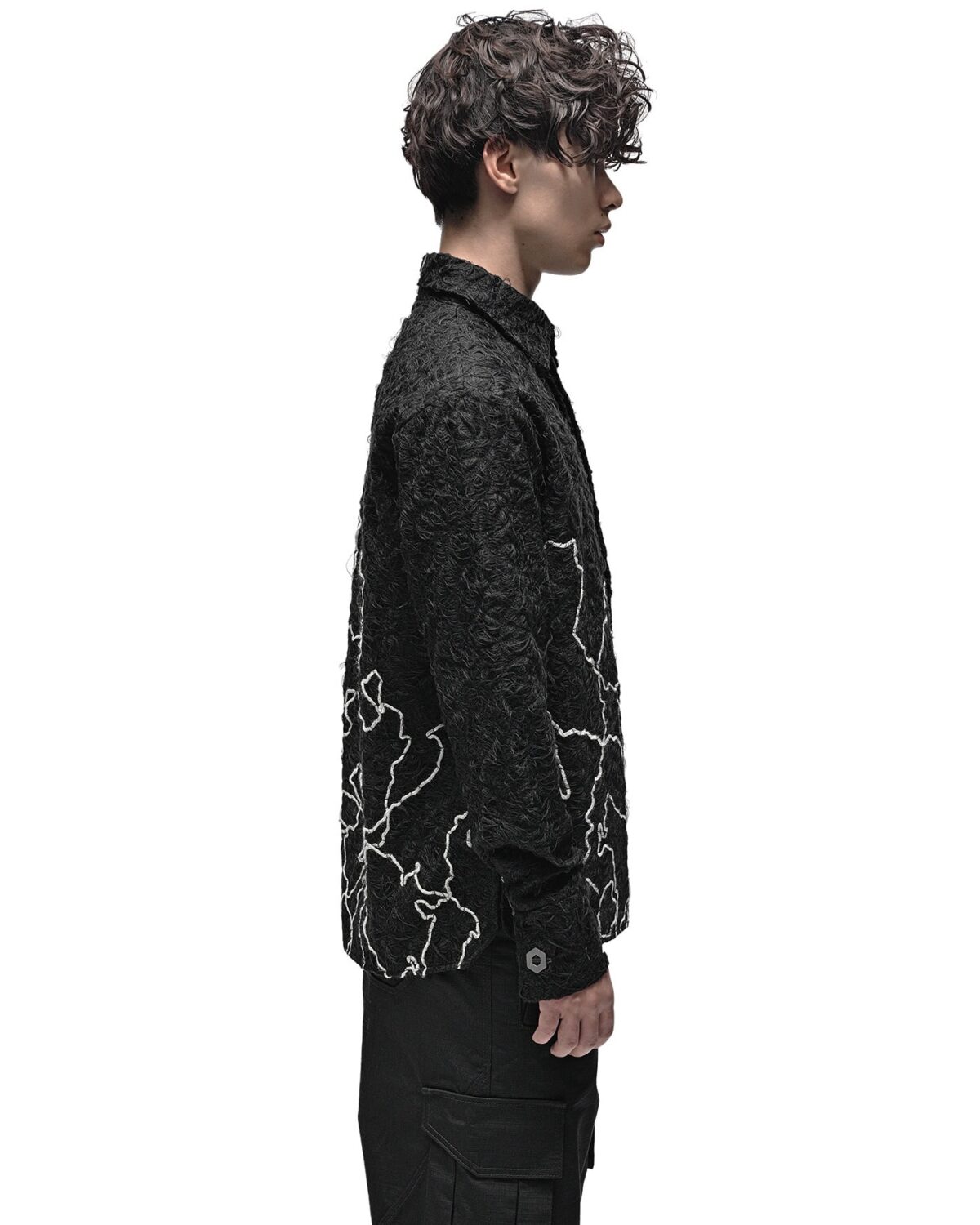 MINOAR - Black Fiber-Bond Cotton Sleeves, Men's black cotton sleeves with Fiber-Bond texture - 5