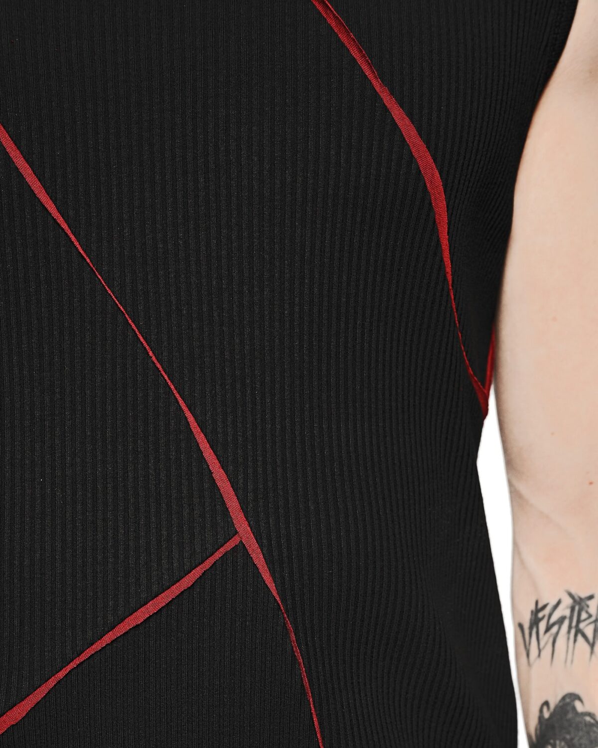 MINOAR - Magma Tanktop, Men's black cotton with multi-segment construction - 9