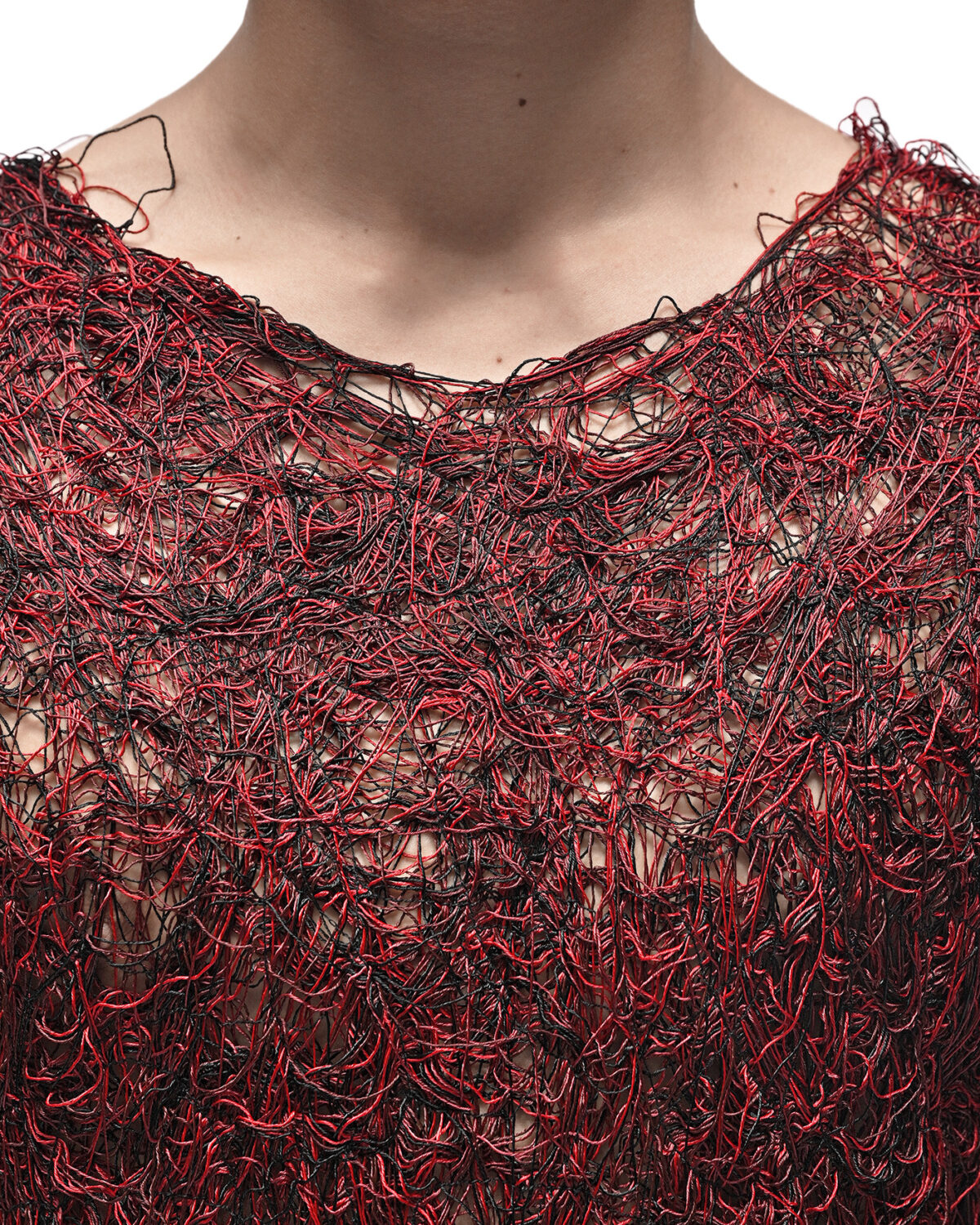 MINOAR - Fiber Bond Lava T-shirt, Men's red viscose T-shirt with Fiber-Bond texture - 6