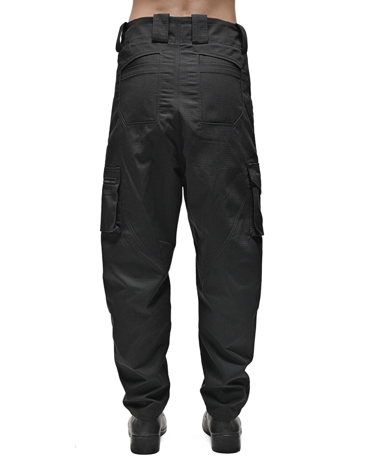 MINOAR - Ripstop Solid Cargo Pants, Men's black cotton pants with tapered silhouette - 5