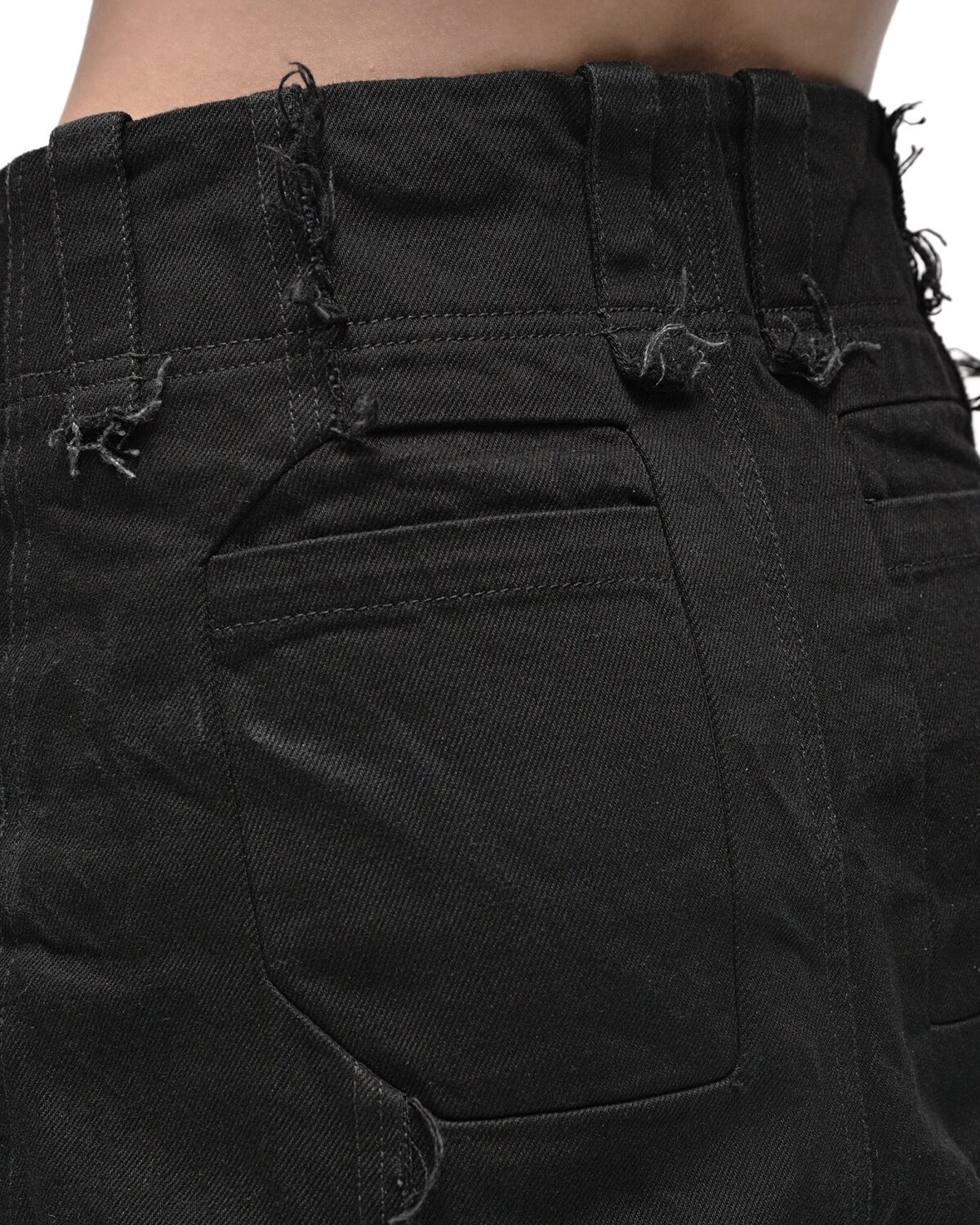 MINOAR - Tapered Denim Wash Construct Pants, Men's black cotton pants with cargo pocket detail - 5