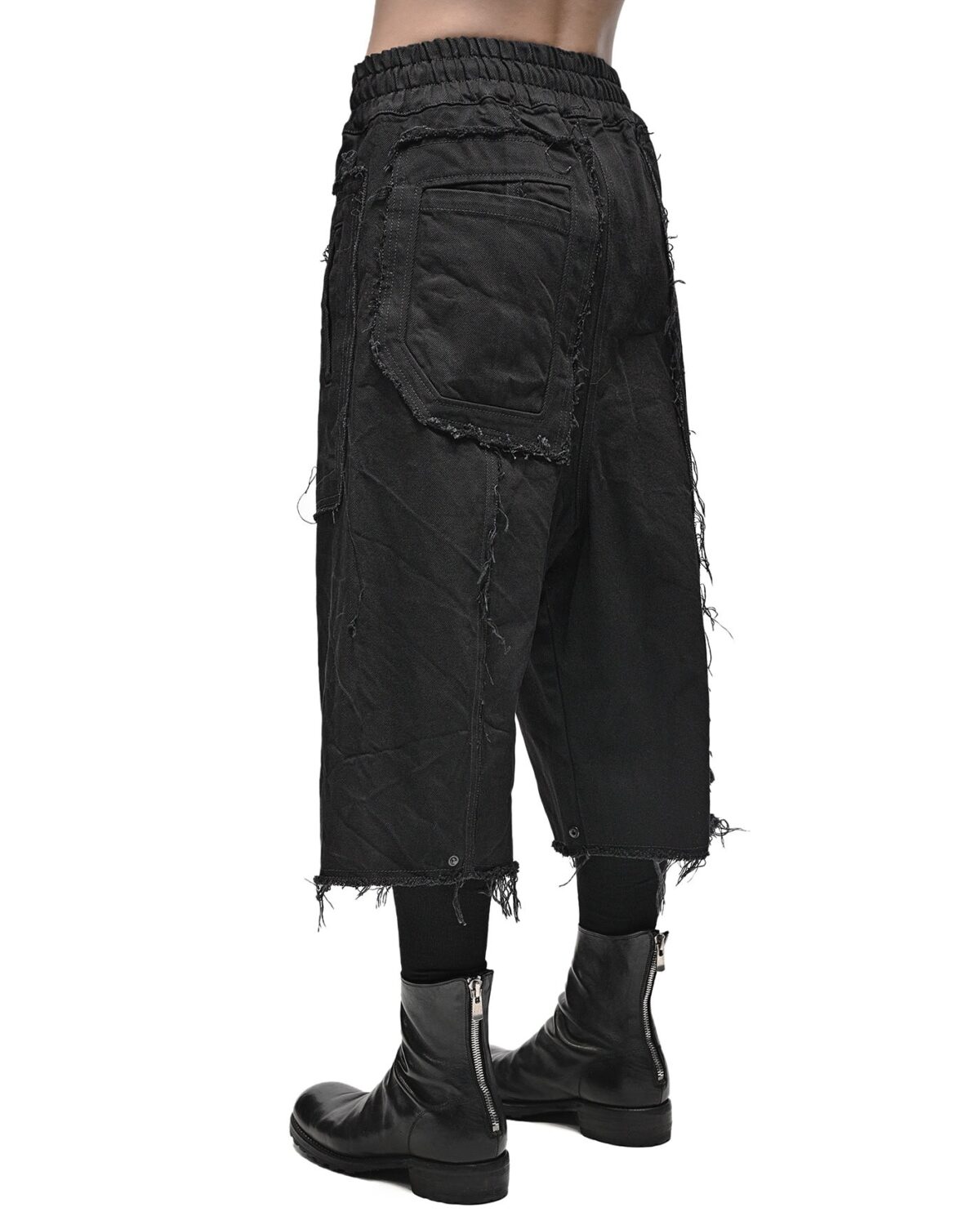 MINOAR - Transform Denim Washed Crop Pants, Men's black cotton pants with cargo pocket detail - 7