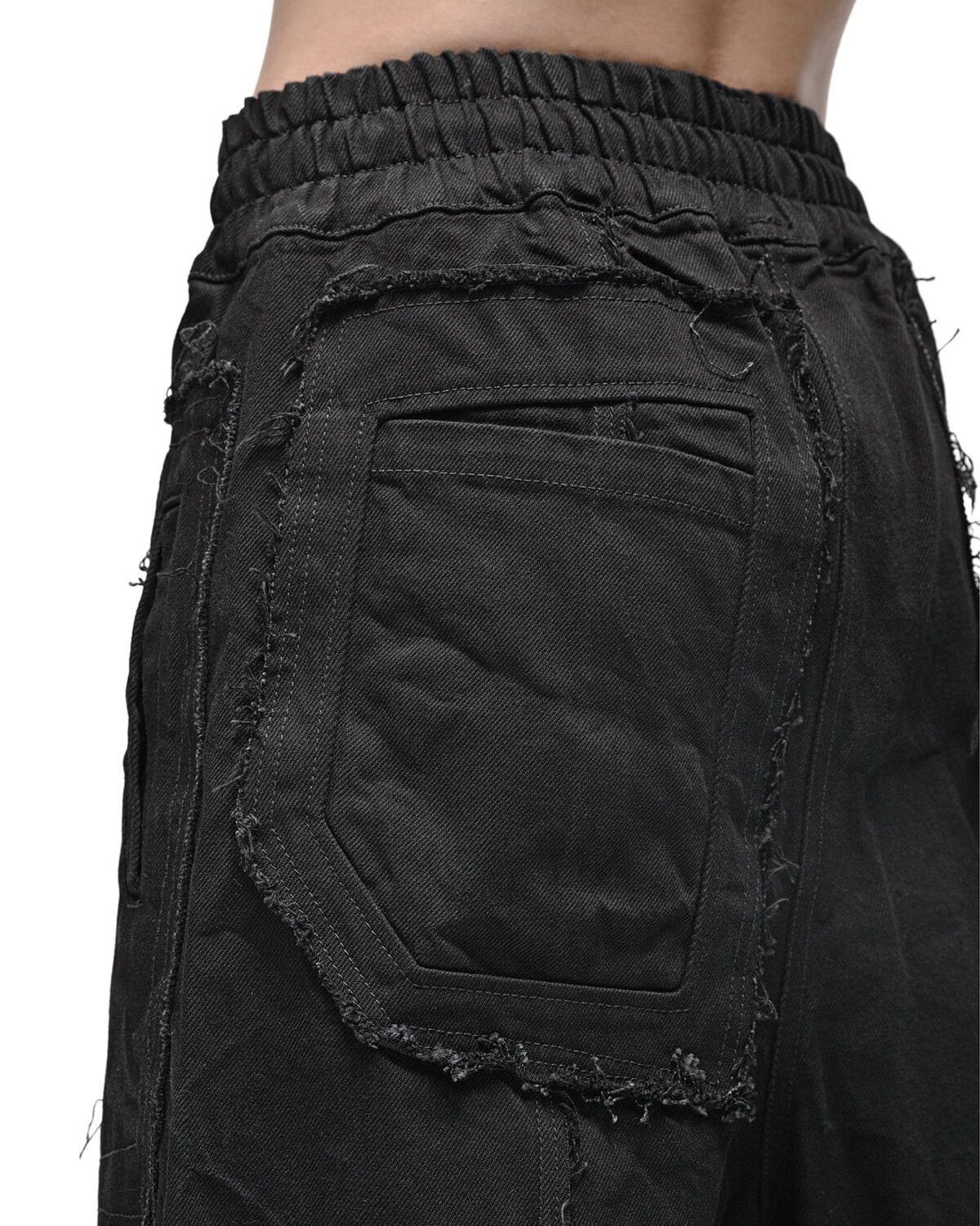 MINOAR - Transform Denim Washed Crop Pants, Men's black cotton pants with cargo pocket detail - 9