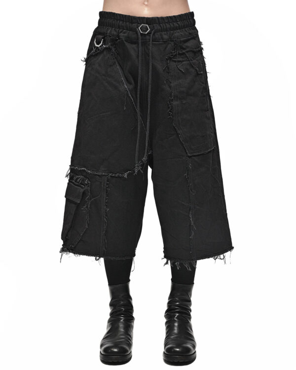 MINOAR - Transform Denim Washed Crop Pants, Men's black cotton pants with cargo pocket detail - 1