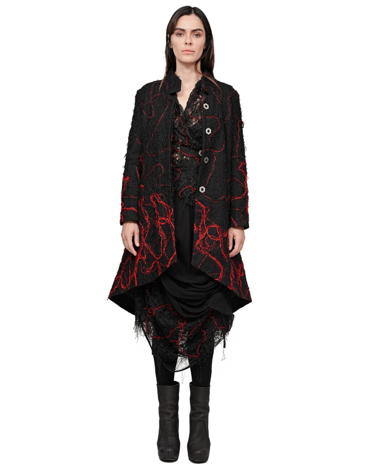 MINOAR - Fiber Bond Drape Layers Sheer Skirt - 12