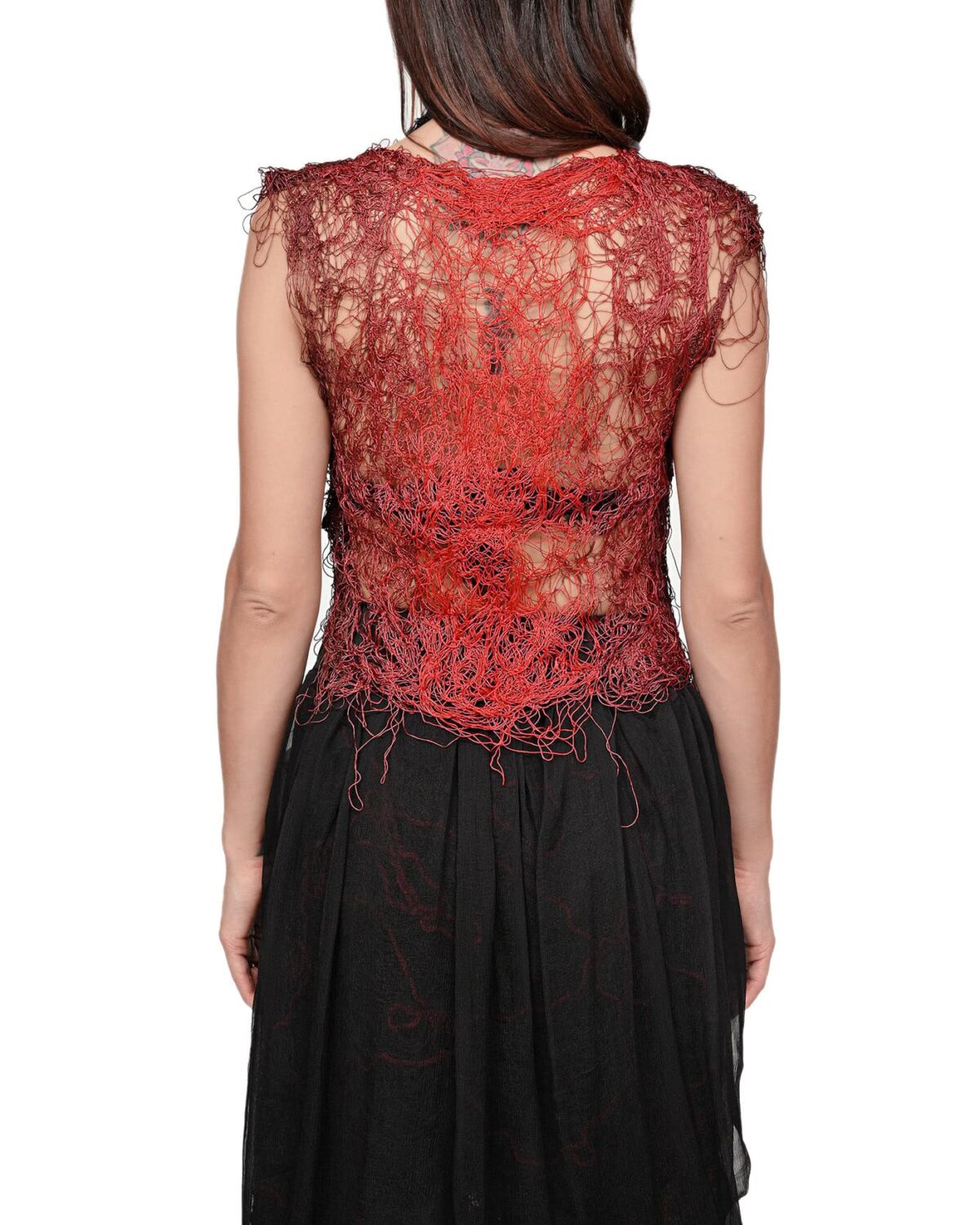 MINOAR - Fiber Bond Pyro Tanktop, Women's red viscose with Fiber-Bond texture - 4