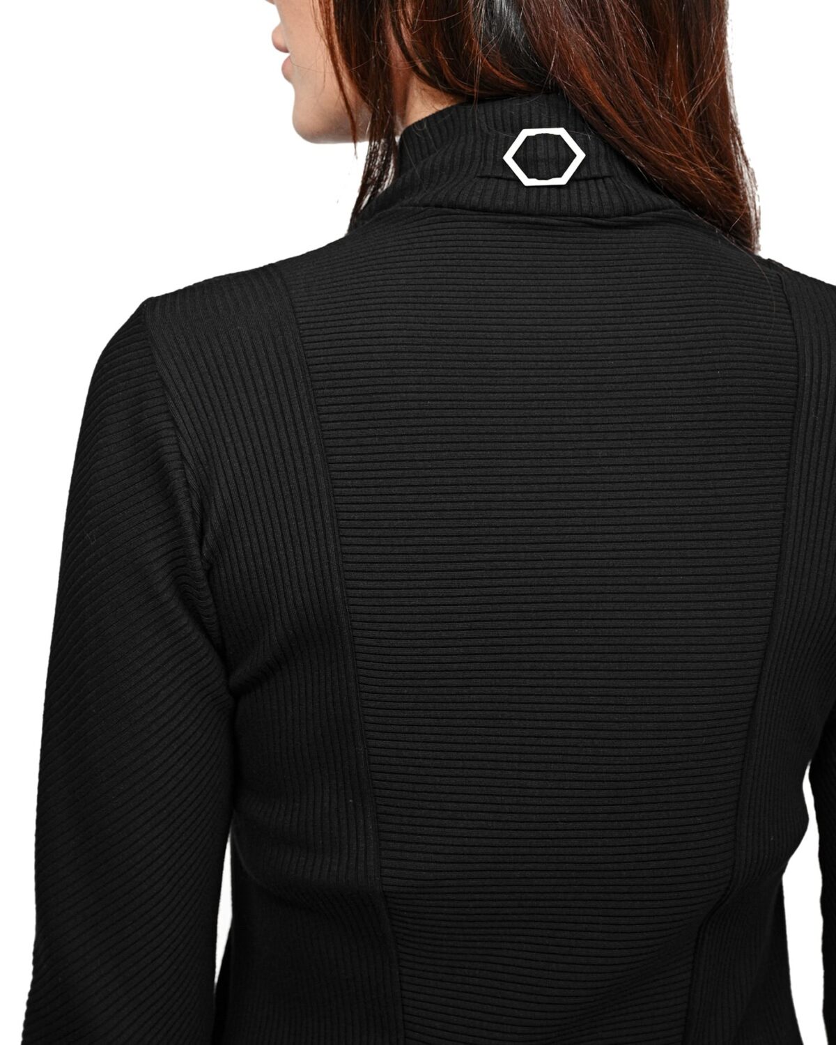 MINOAR - Drape Adjustable Layer Oracle Top, Women's black cotton top with multi-segment construction - 8