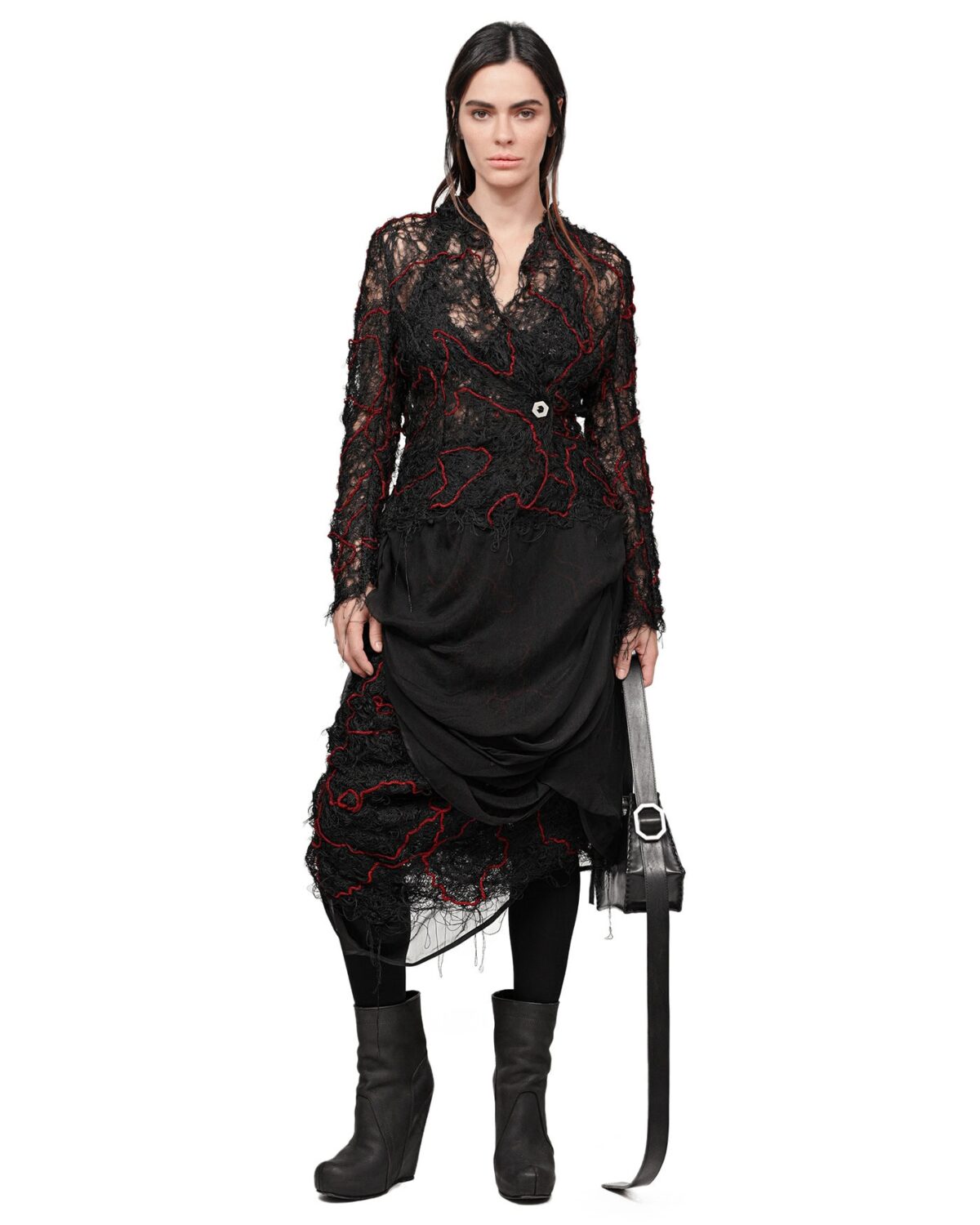 MINOAR - Fiber Bond Drape Layers Sheer Skirt - 9