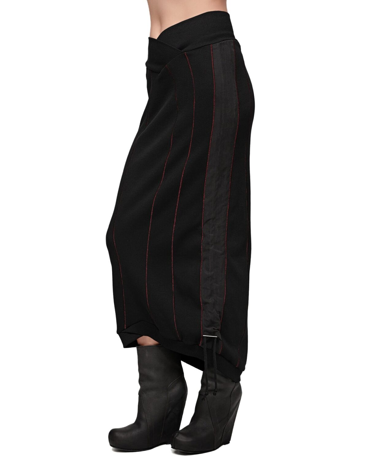 MINOAR - Rib Knit Scar Stitch Transform Skirt - 4