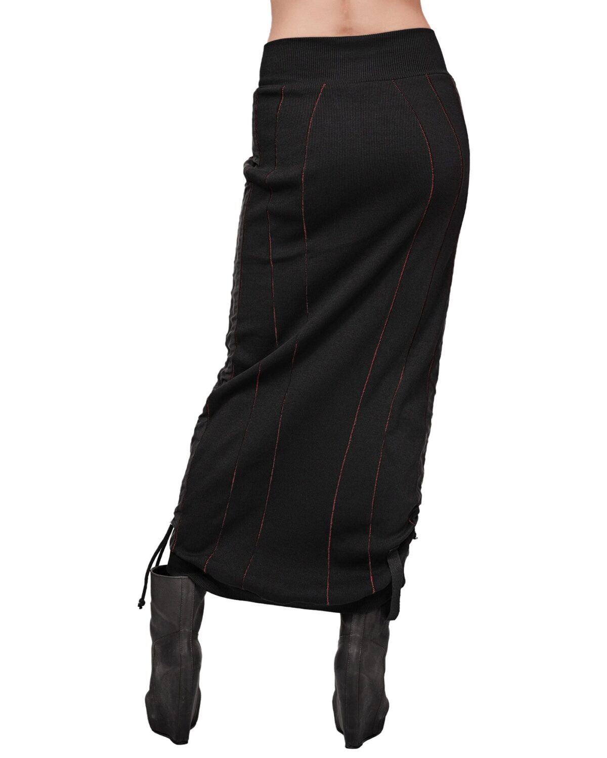 MINOAR - Rib Knit Scar Stitch Transform Skirt - 5