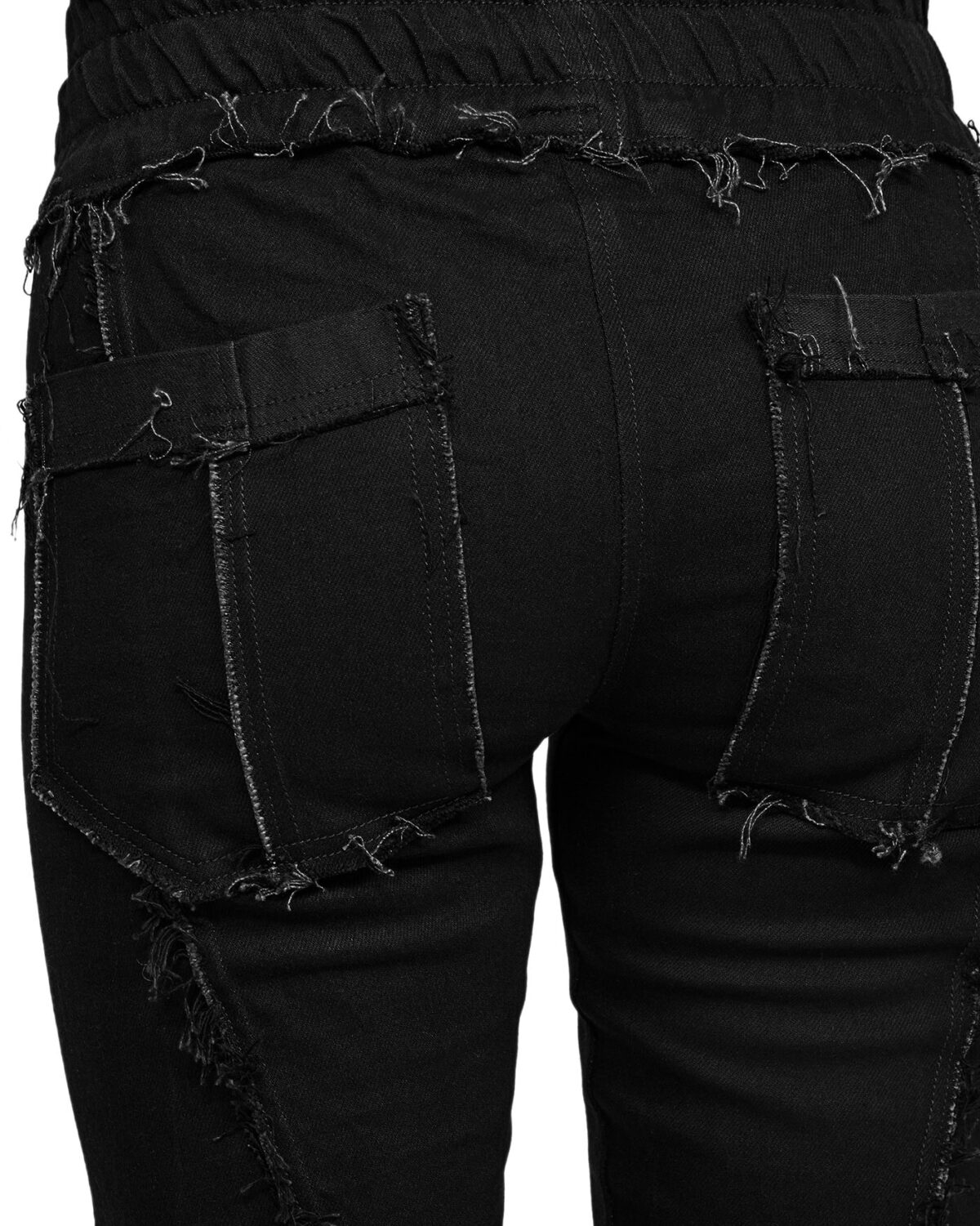 MINOAR - Denim Slim Fit Zip Cuff Pants, Women's black cotton pants with zip cuff detail - 8