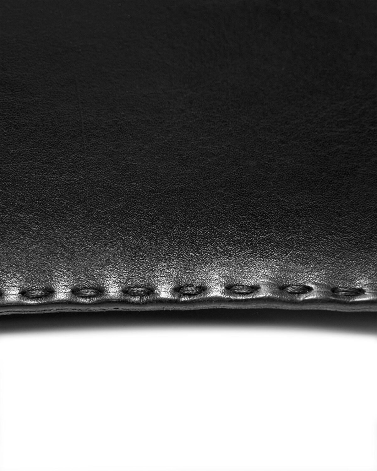 MINOAR - Oracle Leather Shoulder Hexa Bag, Unisex black leather bag with steel hardware detail - 16