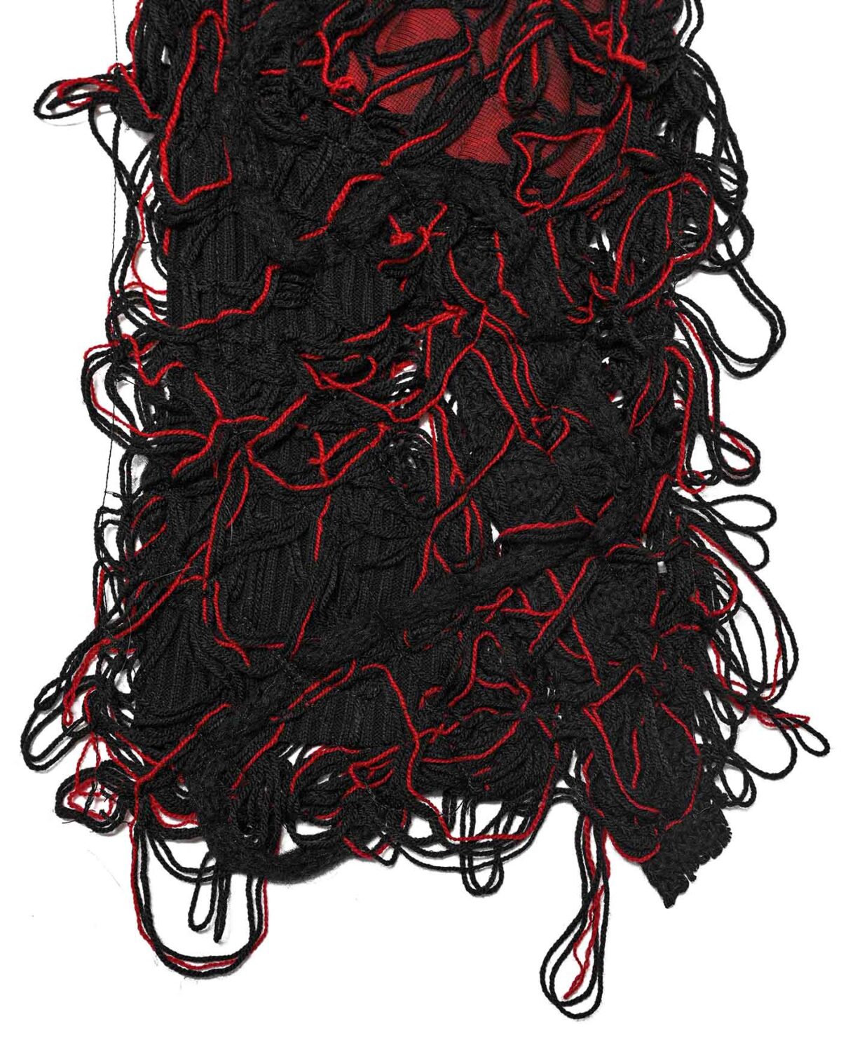 MINOAR - Fiber Bond Lava Volume Scarf, Unisex black wool scarf with Fiber-Bond texture - 4