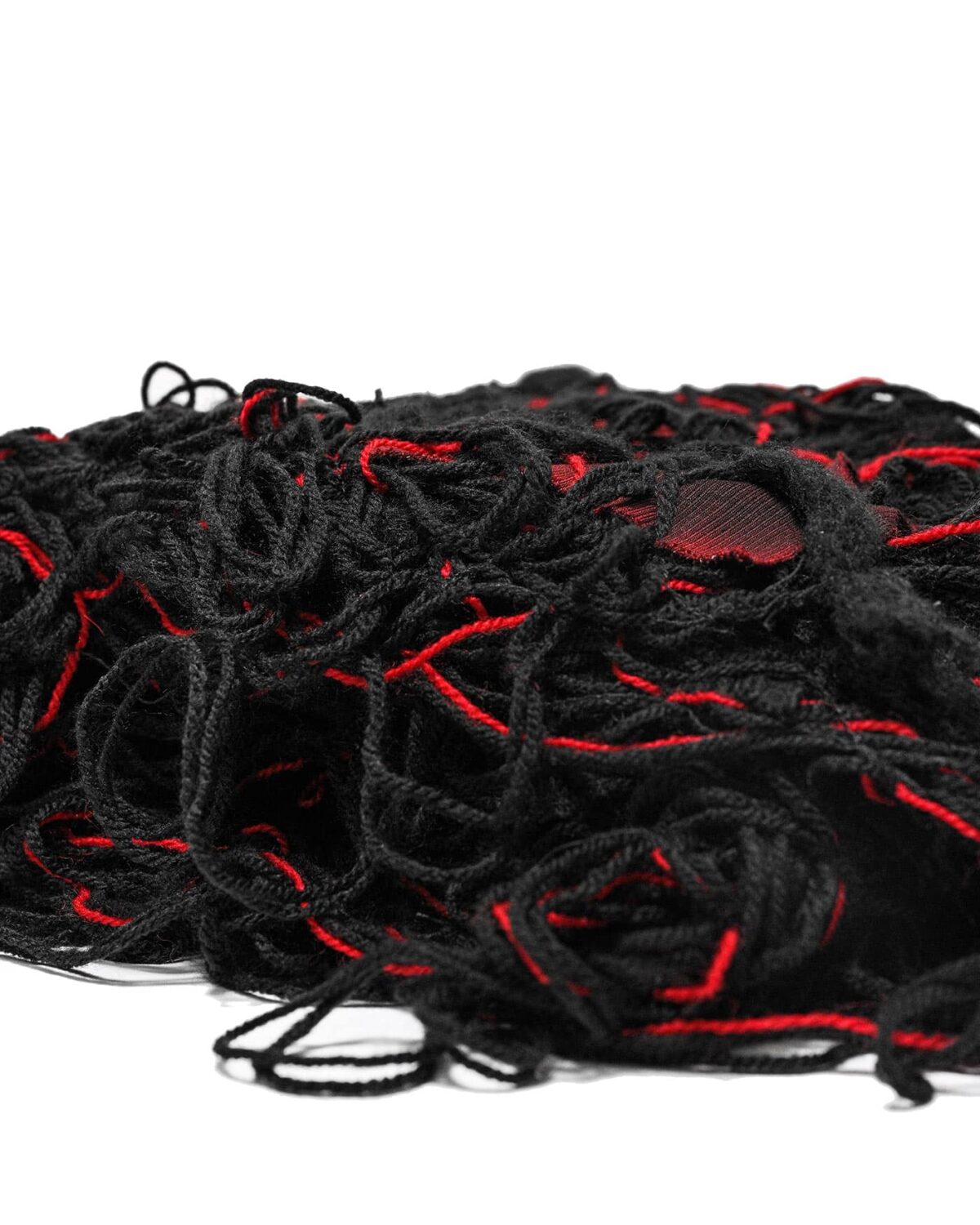 MINOAR - Fiber Bond Lava Volume Scarf, Unisex black wool scarf with Fiber-Bond texture - 5