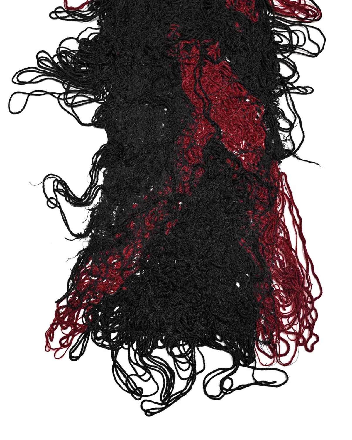 MINOAR - Fiber Bond Magma Long Scarf, Unisex black cotton scarf with Fiber-Bond texture - 4
