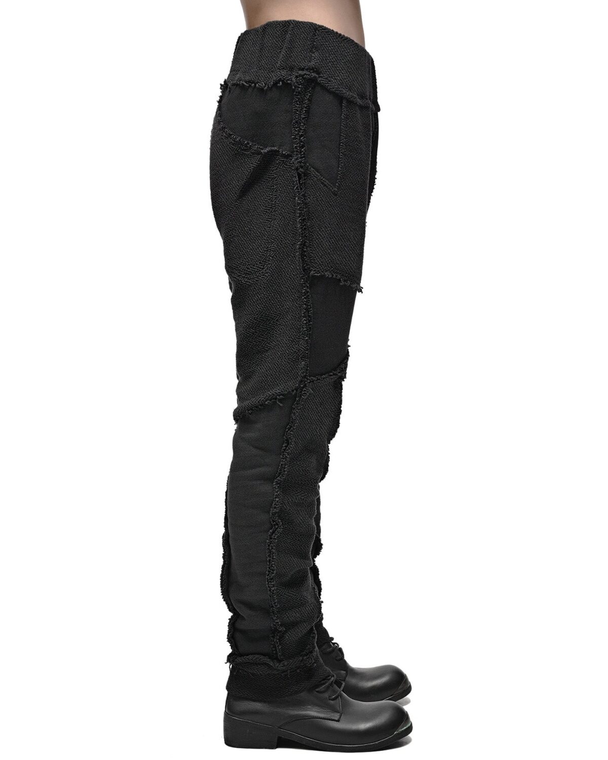 MINOAR - Black Cotton Trousers, Men's black cotton trousers with tapered silhouette - 4