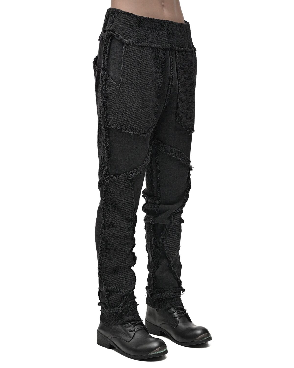 MINOAR - Black Cotton Trousers, Men's black cotton trousers with tapered silhouette - 7