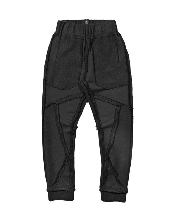 MINOAR - Black Cotton Trousers, Men's black cotton trousers with tapered silhouette - 1