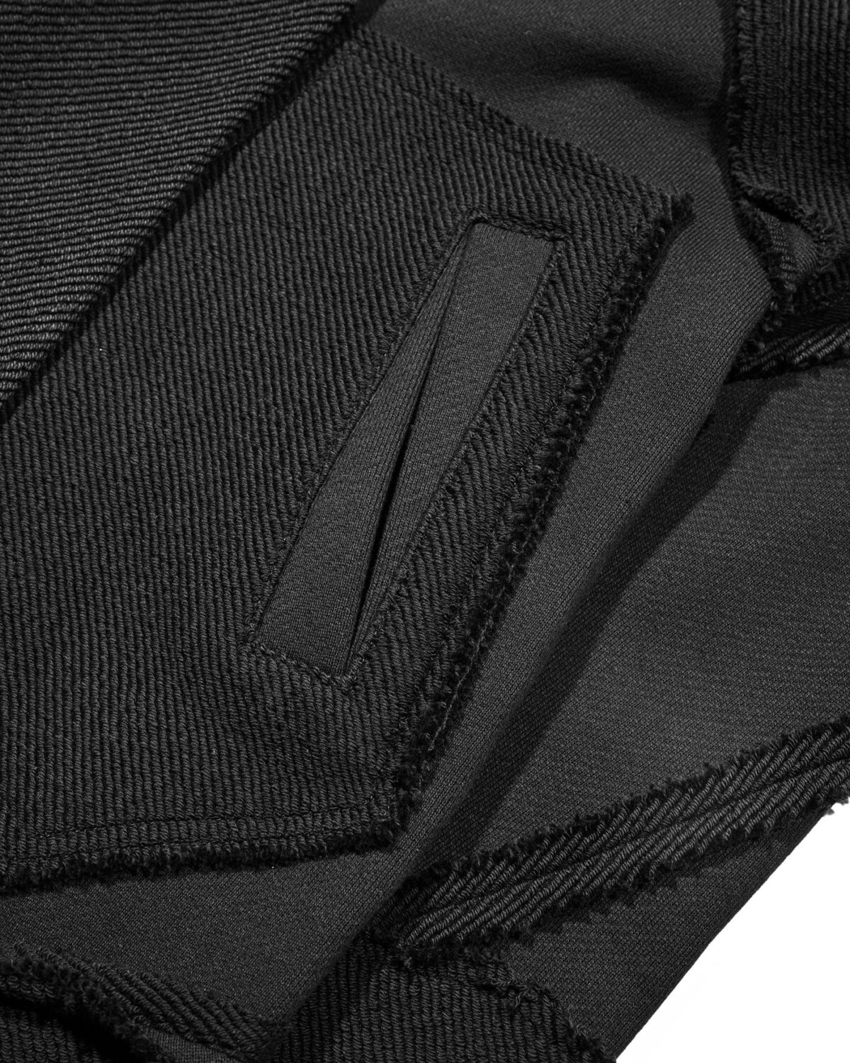 MINOAR - Reverse Edge Construct Cardigan, Men's black cotton cardigan with multi-segment construction - 9
