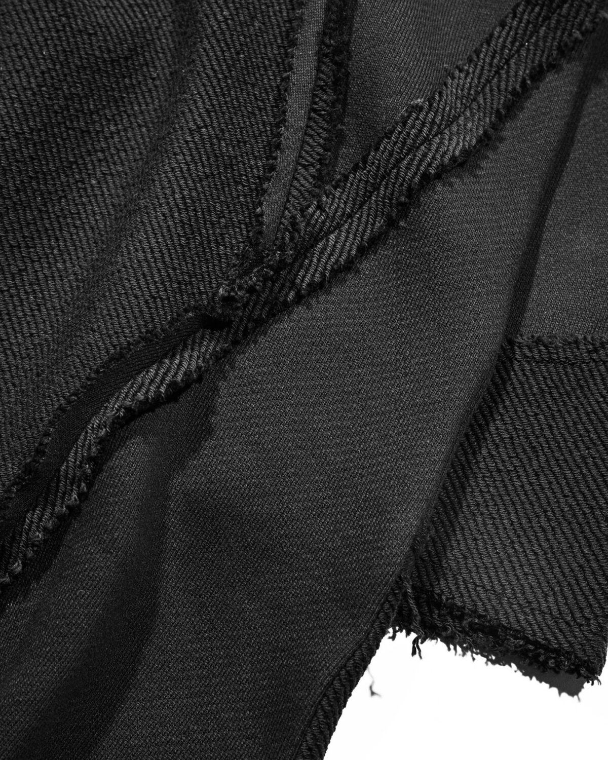 MINOAR - Reverse Edge Construct Cardigan, Men's black cotton cardigan with multi-segment construction - 10