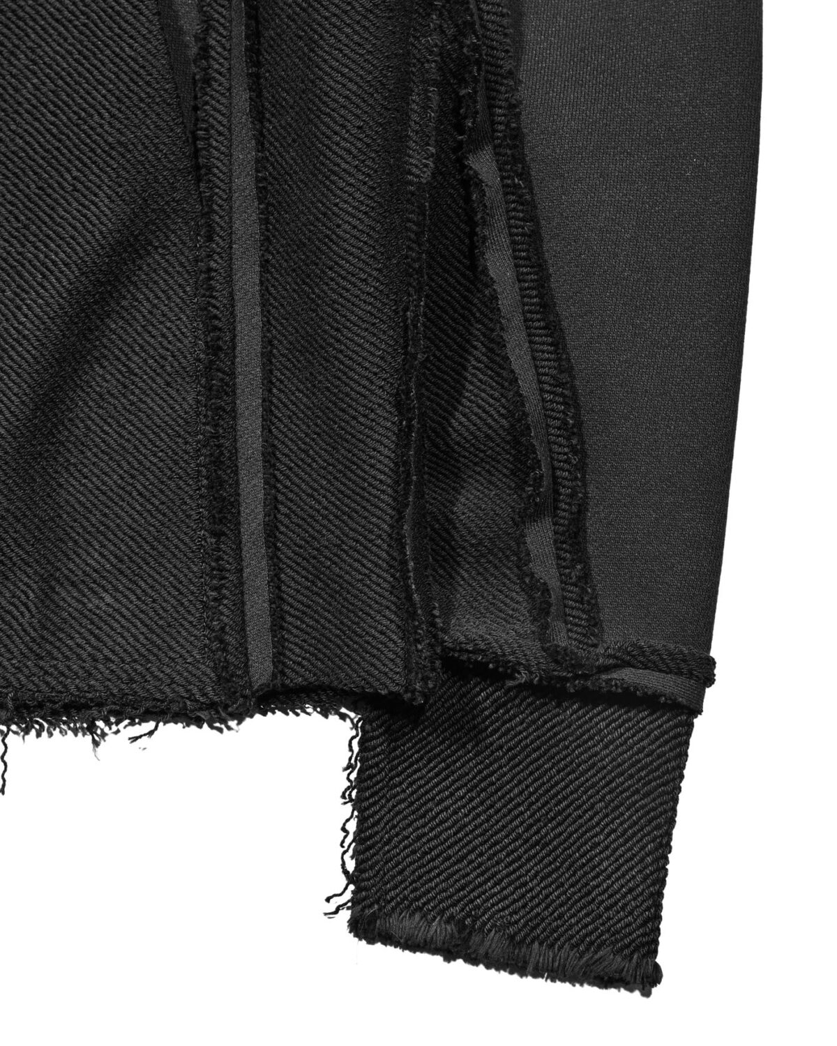MINOAR - Construct Reverse Hoodie, Men's black cotton hoodie with multi-segment construction - 8